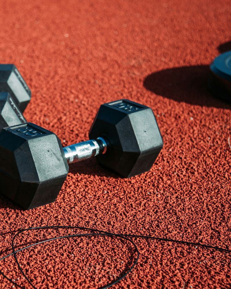 Dumbbells at the gym